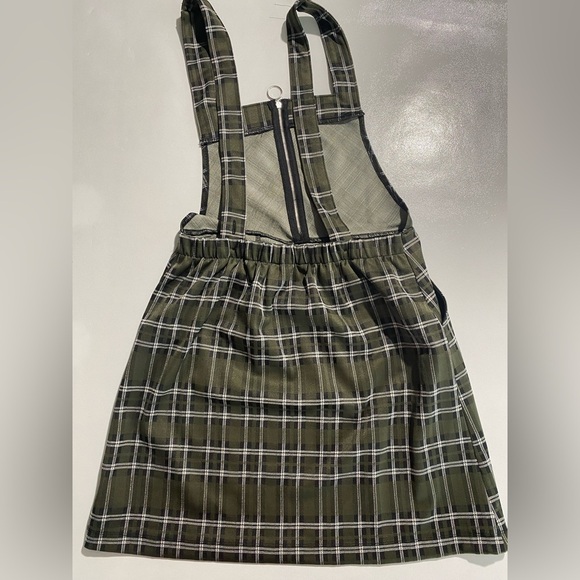 NEW- Womens Honey & Sparkle Strapped Dress - Zip Front- Green Plaid - Picture 6 of 11